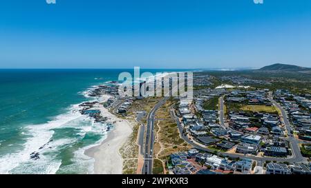 Aerea di Bloubergstrand Beach, Table Bay, città del Capo, Sudafrica, Africa Foto Stock