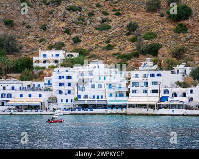 Loutro Village, regione della Canea, Creta, Isole greche, Grecia, Europa Foto Stock