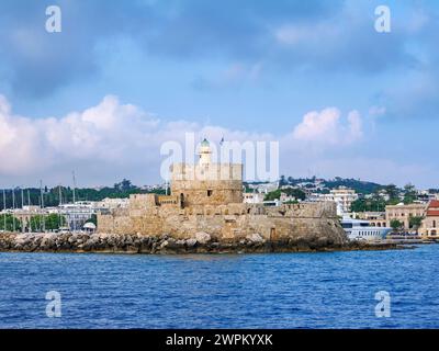 Fortezza di San Nicola, Rodi, Isola di Rodi, Dodecaneso, Isole greche, Grecia, Europa Foto Stock