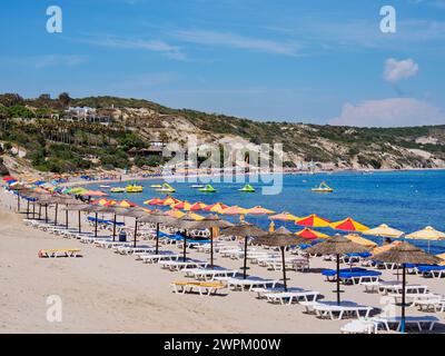 Paradise Beach, isola di Kos, Dodecaneso, isole greche, Grecia, Europa Foto Stock