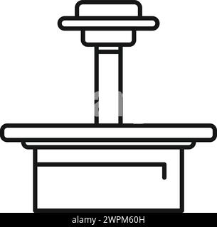Vettore di contorno dell'icona del dispositivo della persona clinica. Immagine a raggi X. Torace singolo cliente Illustrazione Vettoriale