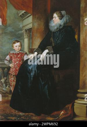 Sir Anthony van Dyck, Ritratto di una nobildonna genovese e di suo figlio Foto Stock