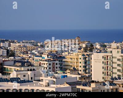 Paesaggio urbano da St. Stephen S Hill Monte Smith, Rodi City, Rodi Island, Dodecaneso, Isole greche, Grecia, Europa Copyright: KarolxKozlowski 1245-3 Foto Stock