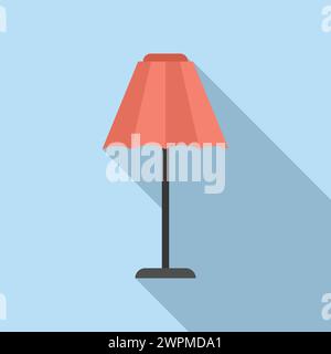 Vettore piatto icona del torcher minimalista. Pavimento decorato. Stanza a LED Illustrazione Vettoriale