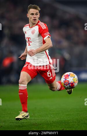 Monaco, Germania. 5 marzo 2024. Joshua Kimmich dell'FC Bayern Munchen in azione durante il turno di UEFA Champions League del 16 contro il Bayern Monaco e il SS Lazio. Crediti: Nicolò campo/Alamy Live News Foto Stock