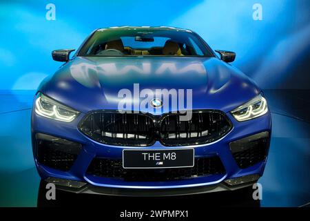 Nonthaburi-Thailand 14 luglio 2020: BMW M8 Competition Coupé in mostra al 41° Salone Internazionale dell'automobile di Bangkok il 14 - 26 giugno 2020 Foto Stock