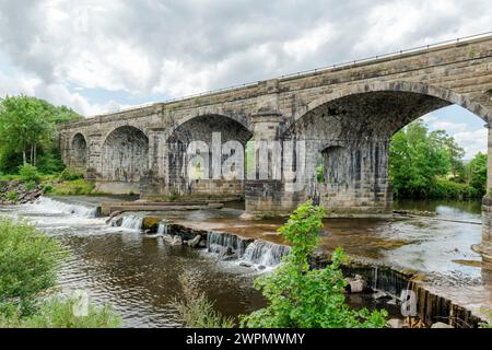 L'Alston Arches Viaduct di Tyne, Regno Unito, è una testimonianza dell'artigianato e della resistenza dell'architettura antica. Foto Stock