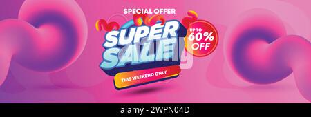 promozione speciale fine stagione banner design. offerte mega flash - modelli di banner web scontati - messaggi promozionali. Banner sconto shopping online Illustrazione Vettoriale