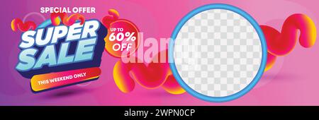 promozione speciale fine stagione banner design. offerte mega flash - modelli di banner web scontati - messaggi promozionali. Banner sconto shopping online Illustrazione Vettoriale