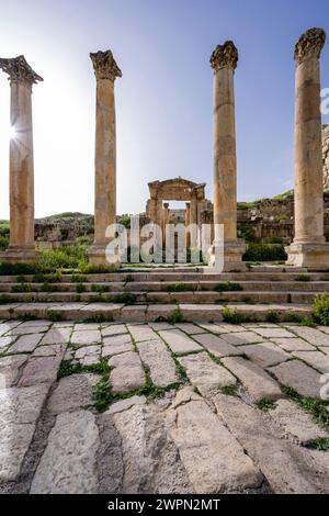 L'antica città romana di Gerasa, Jerash in Giordania, Asia Foto Stock