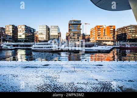 Case a Sandtorkai nella HafenCity di Amburgo, impressioni invernali, Germania del Nord, Germania Foto Stock