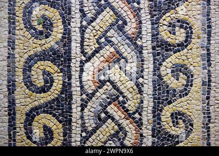 Mosaico geometrico nel museo archeologico di Zeugma Foto Stock