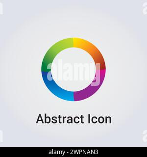 Icona astratta Design del logo forme primarie triangolo cerchio a stella triangolo barra multifunzione varie rete di comunicazione Rainbow Colors vettoriale Illustrazione Vettoriale