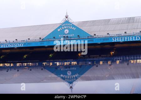 Sheffield, Regno Unito. 8 marzo 2024. Vista generale di Hillsborough in vista del match per il titolo Sky Bet a Hillsborough, Sheffield. Il credito per immagini dovrebbe essere: Jonathan Moscrop/Sportimage Credit: Sportimage Ltd/Alamy Live News Foto Stock