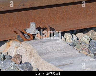 Morsetti di tensionamento per fissaggio rotaie Foto Stock
