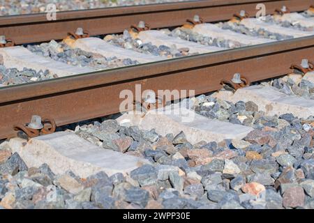 Morsetti di tensionamento per fissaggio rotaie Foto Stock