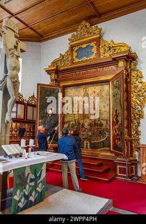 Pannello di insegnamento cabalistico nella Chiesa Evangelica della Santissima Trinità a Bad Teinach Foto Stock