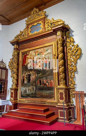 Pannello di insegnamento cabalistico nella Chiesa Evangelica della Santissima Trinità a Bad Teinach Foto Stock