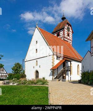 Nehren, distretto di Tübingen, la chiesa protestante di St La chiesa di Vito risale al XV secolo. Foto Stock