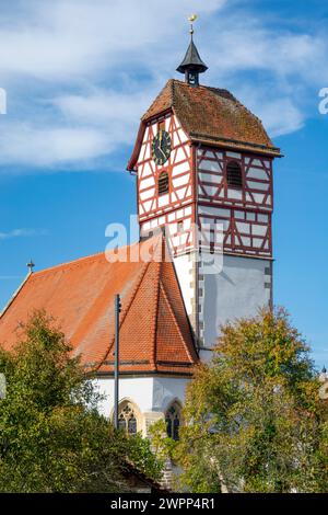 Nehren, distretto di Tübingen, la chiesa protestante di St La chiesa di Vito risale al XV secolo. Vista da est. Foto Stock