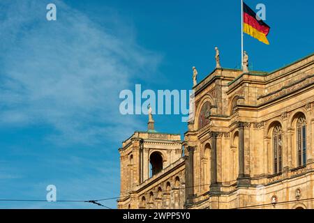 Monaco di Baviera, Parlamento di Stato bavarese, Maximilianeum Foto Stock