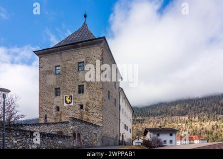Ried im Oberinntal, Schloss Sigmundsried Castle a Nauders, Tiroler Oberland, Kaunertal, Tirolo, Tirolo, Austria Foto Stock
