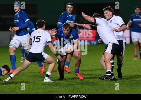 Treviso, Italia. 8 marzo 2024. Durante la partita del Campionato delle sei Nazioni Under 20 tra Italia U20 e Scozia U20 l'8 marzo allo Stadio Monigo di Treviso, Italia durante la partita delle sei Nazioni U20 - Italia contro Scozia, Rugby Six Nations di Treviso, Italia, 08 marzo 2024 Credit: Independent Photo Agency/Alamy Live News Foto Stock