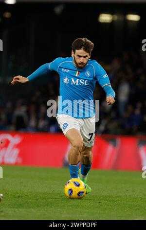 Napoli, Campania, Italia. 8 marzo 2024. Khvicha Kvaratskhelia del Napoli in azione durante la partita di calcio di serie A SSC Napoli - Torino FC Stadio Maradona l'8 marzo 2024 a Napoli, Italia. (Credit Image: © Ciro De Luca/ZUMA Press Wire) SOLO PER USO EDITORIALE! Non per USO commerciale! Foto Stock