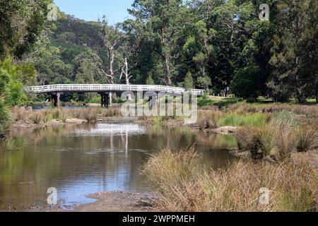 Ponte storico di Varney nel Royal National Park, vicino al villaggio di Audley, nuovo Galles del Sud, Australia Foto Stock