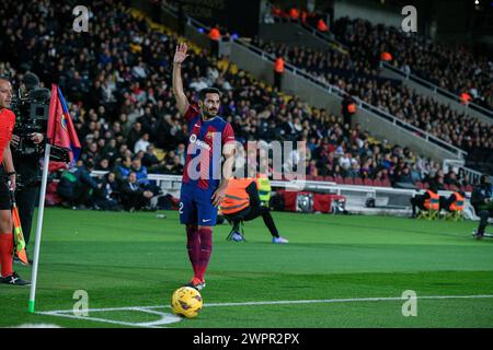 Barcellona, ESP. 8 marzo 2024. FC BARCELONA VS RCD MALLORCA. 7 marzo 2024 Ilkay Gündogan (22) del FC Barcelona durante la partita tra FC Barcelona e Getafe CF corrispondente alla ventotto giornata di la Liga EA Sports allo Stadio Olimpico Lluis Companys di Montjuic a Barcellona, Spagna. Crediti: Rosdemora/Alamy Live News Foto Stock