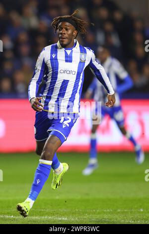 Sheffield, Regno Unito. 8 marzo 2024. Iké Ugbo di Sheffield Wednesday durante il match per lo Sky Bet Championship a Hillsborough, Sheffield. Il credito per immagini dovrebbe essere: Jonathan Moscrop/Sportimage Credit: Sportimage Ltd/Alamy Live News Foto Stock