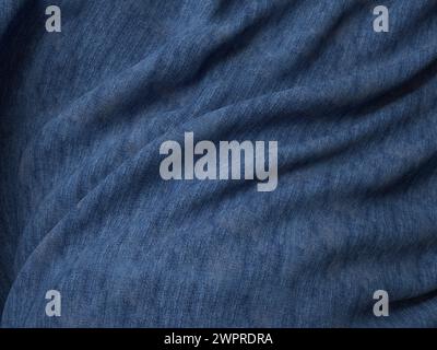 Sfondo formato da denim rughe. illustrazione 3d. Foto Stock