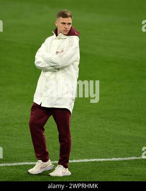 Joshua Kimmich del Bayern Muenchen MONACO DI BAVIERA, GERMANIA - 05 MARZO: Partita di andata e ritorno della UEFA Champions League 2023/24 tra FC Bayern MŸnchen e SS Lazio all'Allianz Arena il 5 marzo 2024 a Monaco © diebilderwelt / Alamy Stock Foto Stock