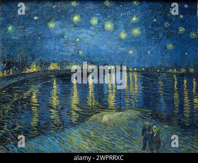 Notte stellata (settembre 1888, francese: La Nuit étoilée), comunemente nota come notte stellata sul Rhône, è uno dei dipinti di Vincent van Gogh di Arles di notte Foto Stock