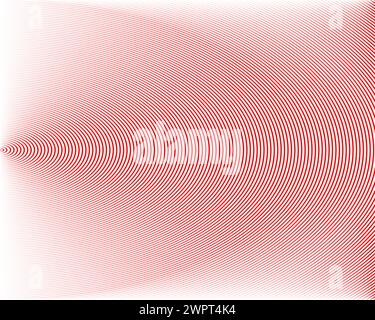 Linee diagonali circolari concentriche, linee oblique e monocromatiche. Illustrazione Vettoriale