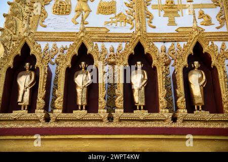 Dettagli al Tempio Wat Phra That Nong Bua nel centro della citta' di Udon Ratchathani e alla Provincia di Ubon Ratchathani in Tailandia. Thailandia, Ubon Ratchathan Foto Stock