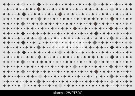 Rombo di piccole e grandi dimensioni, stelle con vettori di pattern geometrici astratti. Illustrazione Vettoriale