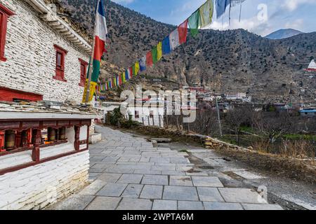 Villaggio storico di Marpha, Jomsom, Nepal Foto Stock