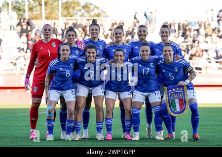 Algeciras, Spagna. 27 febbraio 2024. Algeciras, Spagna, 27 febbraio 2024: Teamphoto d'Italia durante l'amichevole di calcio femminile internazionale tra Inghilterra e Italia allo stadio Nuevo Mirador di Algeciras, Spagna. (Daniela Porcelli/SPP) credito: SPP Sport Press Photo. /Alamy Live News Foto Stock