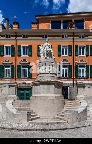 Statua della Madonna della Pace, Loggia di San Giovanni in Piazza della Liberta, Udine, la più importante città storica del Friuli, Italia, Udine, Friuli Foto Stock