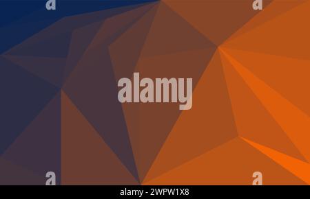 Trama di sfondo con motivo astratto a mosaico. Design geometrico vettoriale a bassa sfumatura di poly nei colori blu e arancione. Adatto per sfondi, saluti Illustrazione Vettoriale