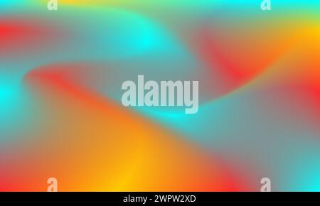Texture di sfondo sfumata di colore blu, rosso, arancione e ondulato. Illustrazione di design astratto moderno, vivace e dinamico Illustrazione Vettoriale