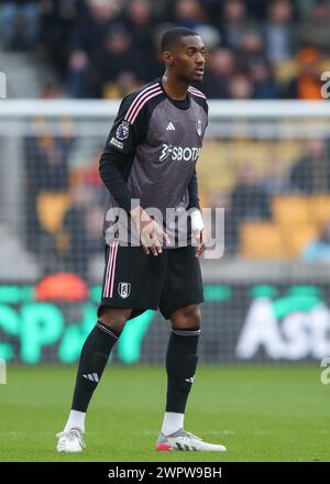 Wolverhampton, Regno Unito. 9 marzo 2024. Tosin Adarabioyo del Fulham, durante la partita di Premier League Wolverhampton Wanderers vs Fulham a Molineux, Wolverhampton, Regno Unito, 9 marzo 2024 (foto di Gareth Evans/News Images) a Wolverhampton, Regno Unito, il 9/3/2024. (Foto di Gareth Evans/News Images/Sipa USA) credito: SIPA USA/Alamy Live News Foto Stock