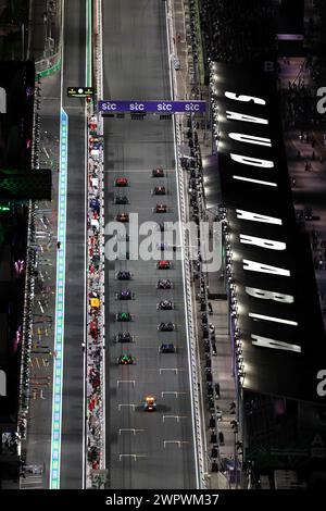Jeddah, Arabia Saudita. 9 marzo 2024. La griglia all'inizio della gara. Formula 1 World Championship, Rd 2, Gran Premio dell'Arabia Saudita, sabato 9 marzo 2024. Jeddah, Arabia Saudita. Crediti: James Moy/Alamy Live News Foto Stock