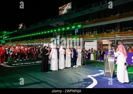 Jeddah, Arabie Saoudite. 9 marzo 2024. Partenza in griglia durante il Gran Premio saudita di Formula 1 STC 2024, 2° round del Campionato del mondo di Formula 1 2024 dal 7 al 9 marzo 2024 sul circuito di Jeddah Corniche, a Jeddah, Arabia Saudita - Photo Frédéric le Floc'h/DPPI Credit: DPPI Media/Alamy Live News Foto Stock