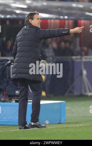 Bologna, Italia. 9 marzo 2024. Simone Inzaghi (Inter) durante la partita di serie A Tim tra Bologna e Inter FC - serie A TIM allo Stadio Renato Dall'Ara - Sport, calcio - Bologna, Italia - sabato 9 marzo 2024 (foto di Michele Nucci/LaPresse) crediti: LaPresse/Alamy Live News Foto Stock