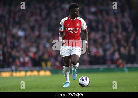 Londra, Regno Unito. 9 marzo 2024. Bukayo Saka (A) alla partita Arsenal contro Brentford EPL, all'Emirates Stadium di Londra, Regno Unito il 9 marzo 2024. Crediti: Paul Marriott/Alamy Live News Foto Stock