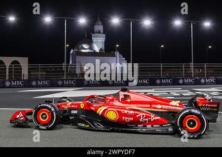 Jeddah, Arabia Saudita. 9 marzo 2024. Il Ferrari Charles Leclerc di Monaco gareggia durante il Gran Premio dell'Arabia Saudita di Formula 1 sul circuito di Jeddah Corniche a Jeddah, Arabia Saudita, 9 marzo 2024. Crediti: Qian Jun/Xinhua/Alamy Live News Foto Stock