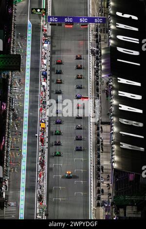 Jeddah, Arabia Saudita. 9 marzo 2024. I piloti aspettano di partire durante il Gran Premio di Formula uno dell'Arabia Saudita sul circuito di Jeddah Corniche a Jeddah, Arabia Saudita, 9 marzo 2024. Crediti: Qian Jun/Xinhua/Alamy Live News Foto Stock