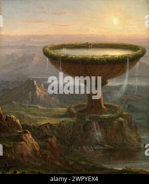 Dipinto ad olio dell'artista americano Thomas Cole, fondatore della Hudson River School of Art, il Titan's Goblet CA. 1833 Foto Stock